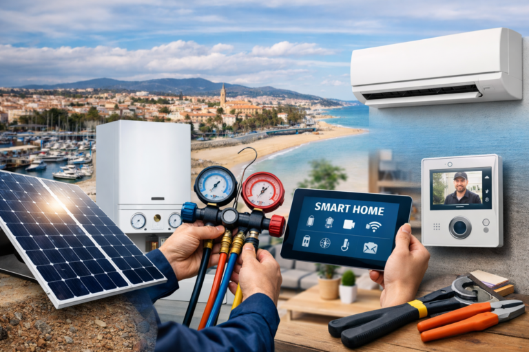 Instal·lacions i manteniment d’aigua, gas, electricitat, aerotèrmia, aire condicionat i energia solar a El Masnou, Maresme i Barcelona. Servei professional i de proximitat.